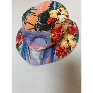 GUCCI Tropical Print Reversible Monogram Bucket Hat Multicolor Size Small
